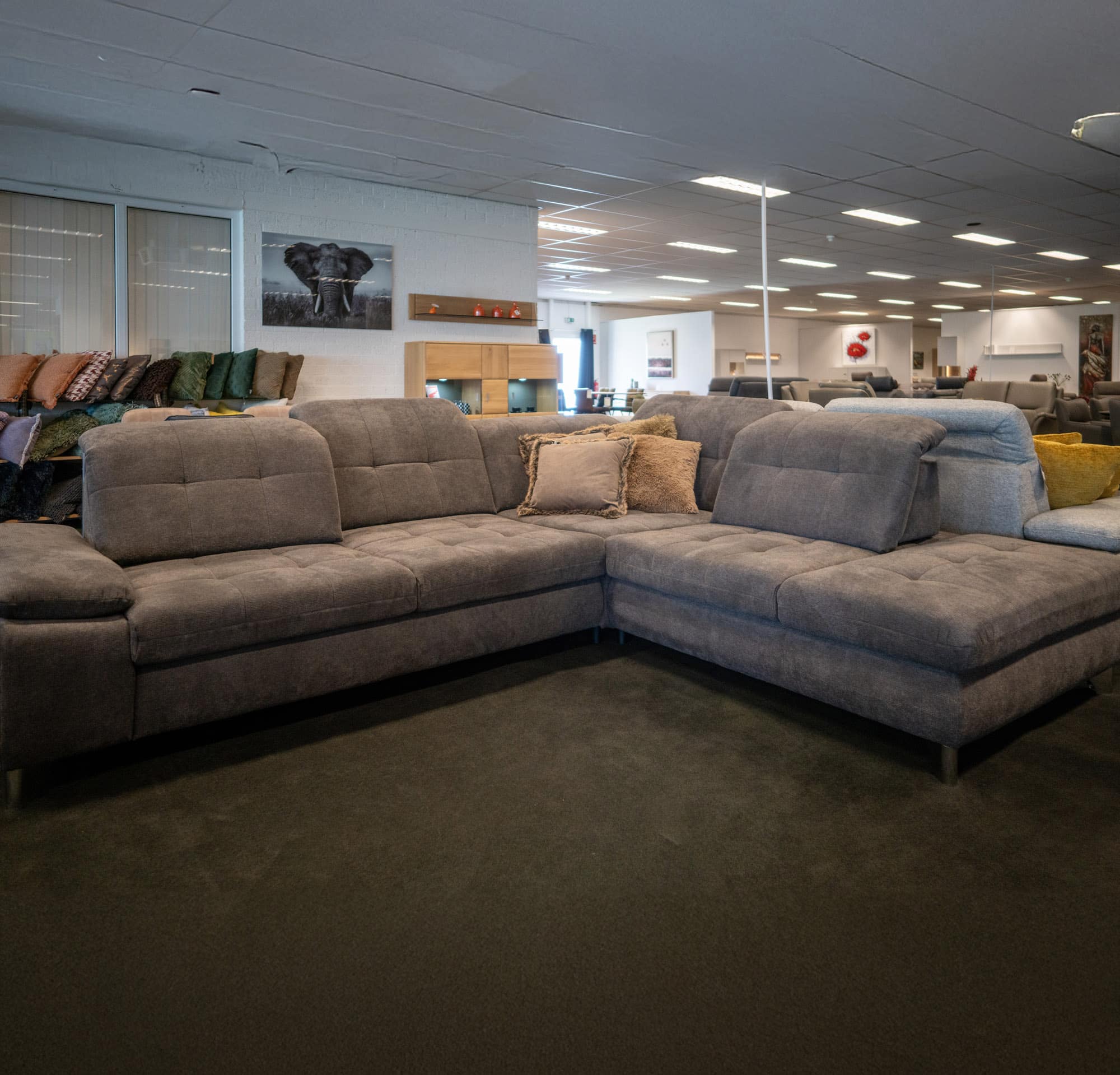 Große Ecksofa-Garnitur in der Ausstellung